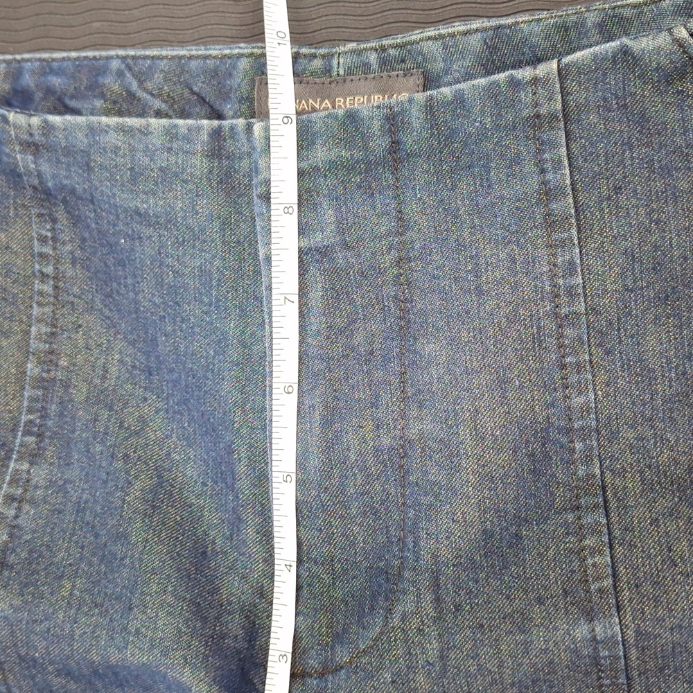 BANANA REPUBLIC Y2K Vintage Metallic Bell Bottom Flare Jeans No Front Wa… - Picture 8 of 9